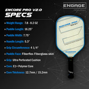 Engage Pickleball - Encore Pro V2.0 / Playability with Power / Hybrid