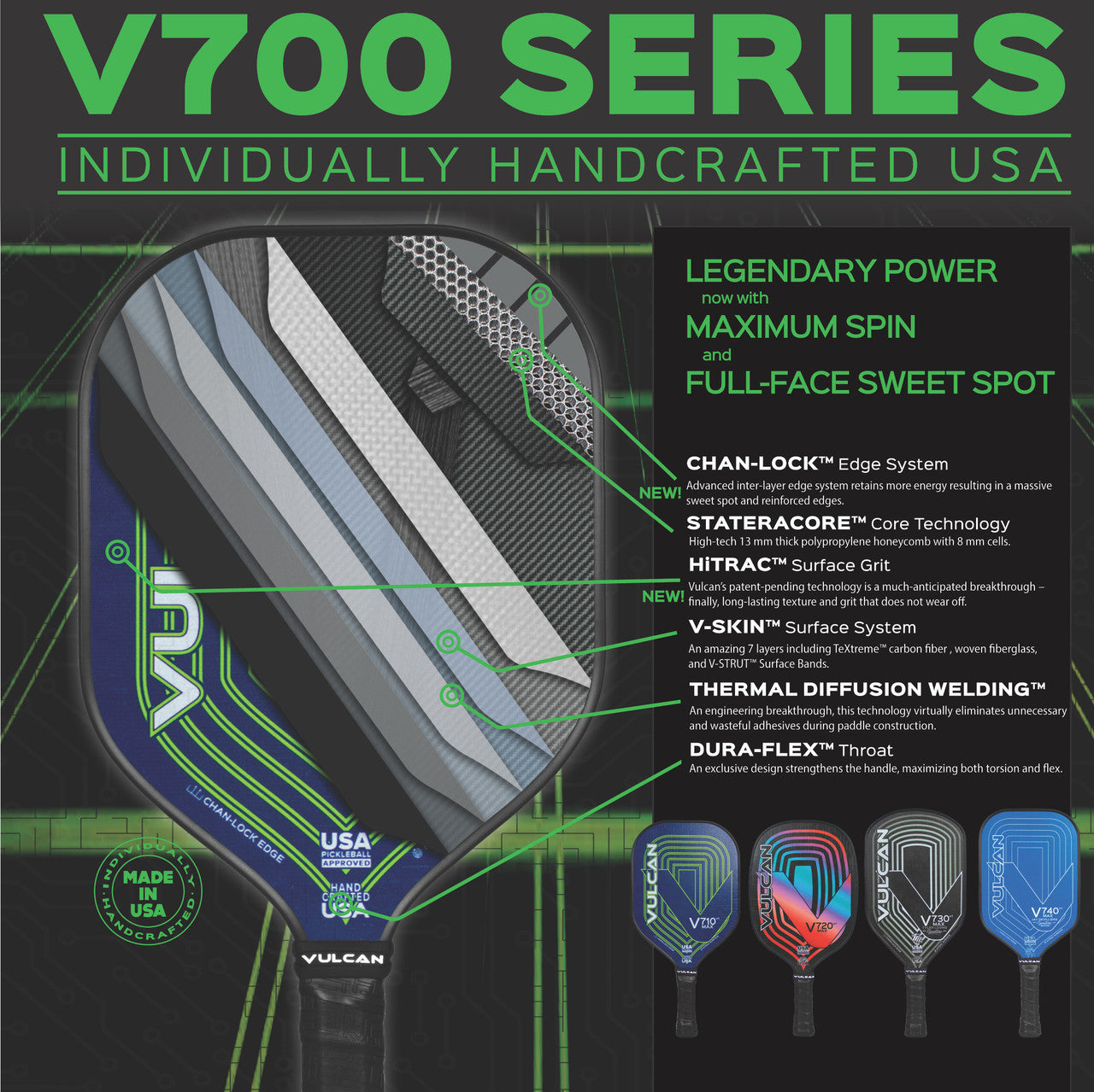 Vulcan V740HT MAX Pickleball Paddle