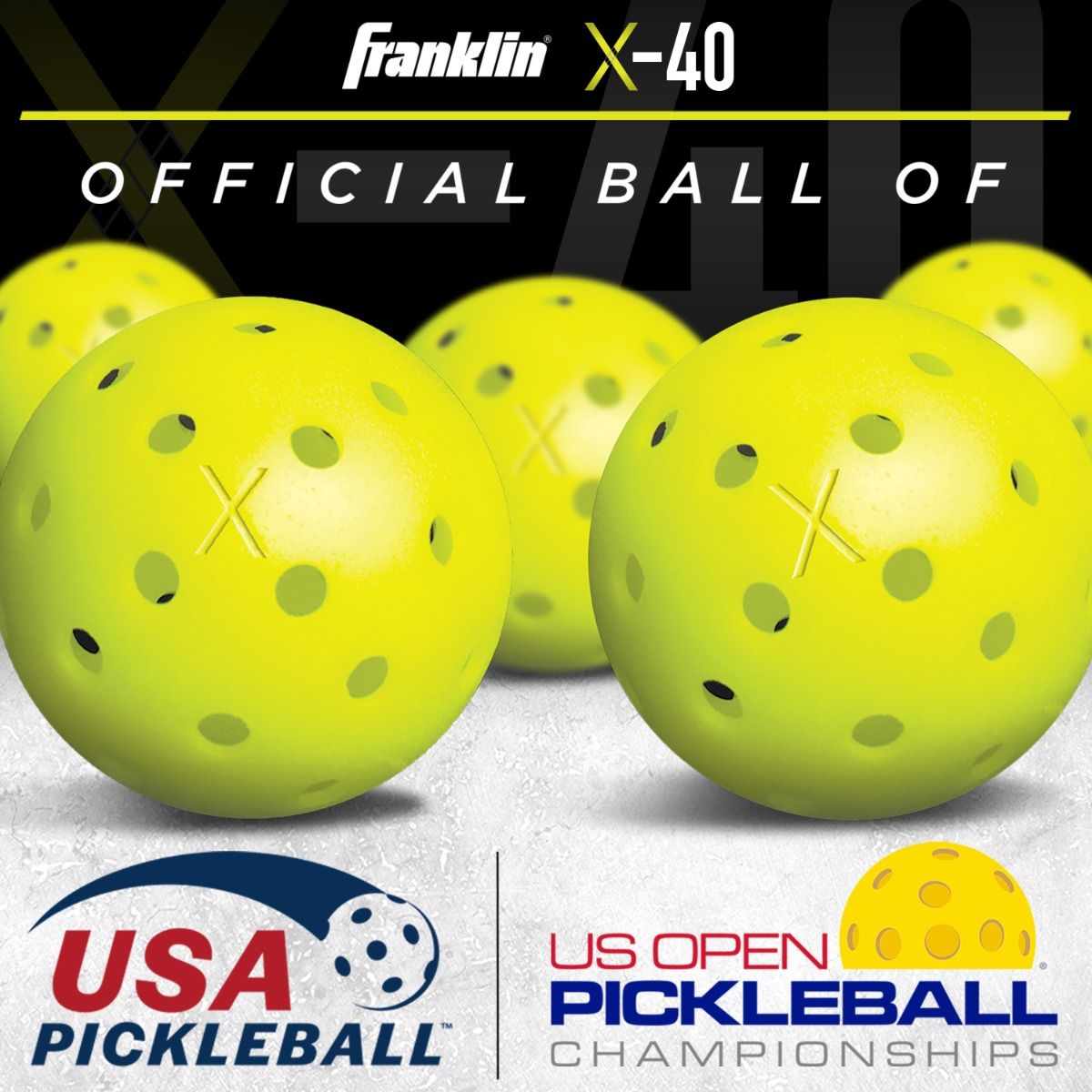 Franklin Sports - X-40 Outdoor Pickleballs - 3 Pack