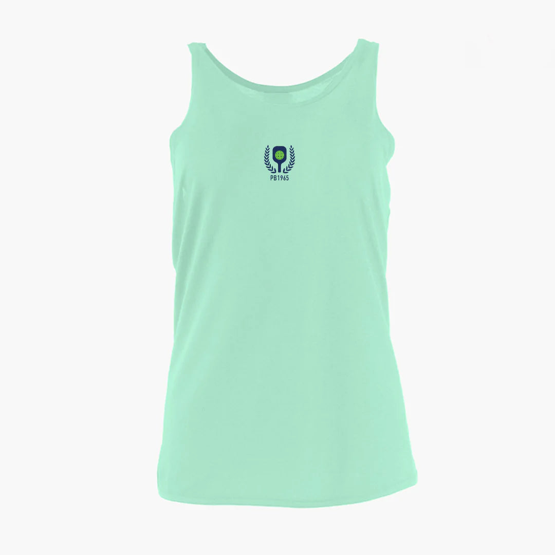 PB1965 Women's Drop Tail Varsity Racerback Tank Top